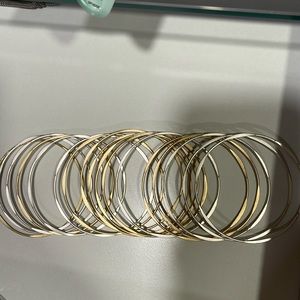 Set of 17 gold /silver color bracelets